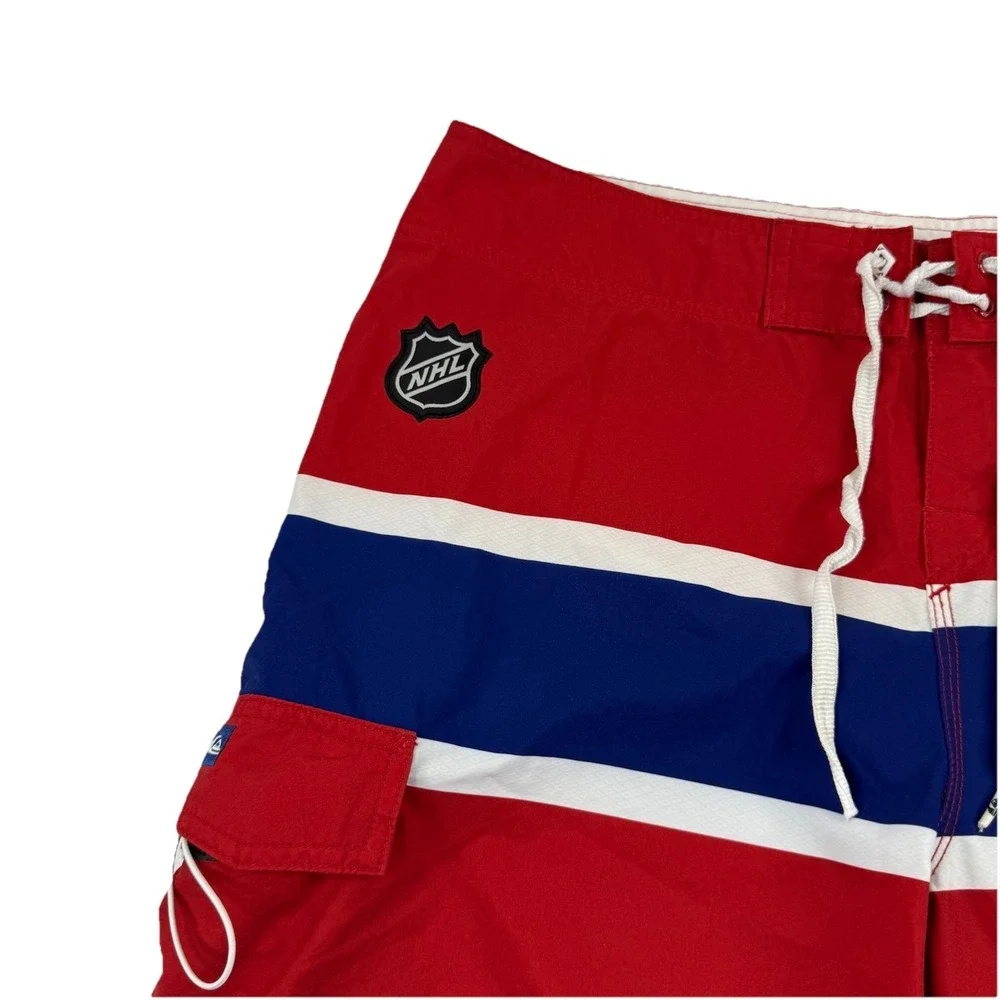 Quiksilver NHL Montreal Canadians Swim Trunks Board Shorts Size 34 11